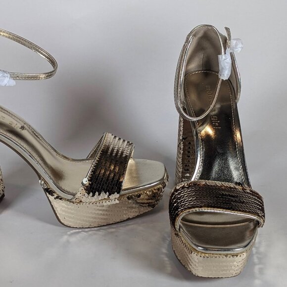 Madden Girl, Steve Madden Women's Heels in Gold Seqin in Box - Size 6,7,8,9,10 - Picture 5 of 7